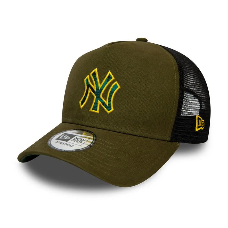 New Era Check Infill Trucker New York Yankees Cap - Green - قبعة